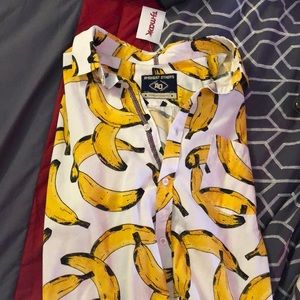 Banana button down shirt